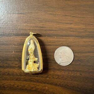 Gold Plated Thai Kuan Yim Buddha Pendant From Thailand